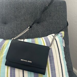 Michael Kors Black Crossbody Bag with Signature MK Branding
